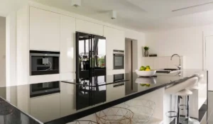 Waterfall Island in a modern kitchen