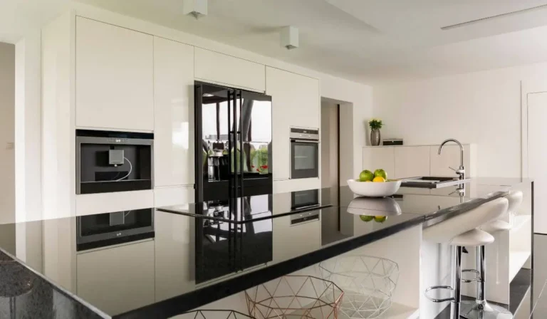 Waterfall Island in a modern kitchen